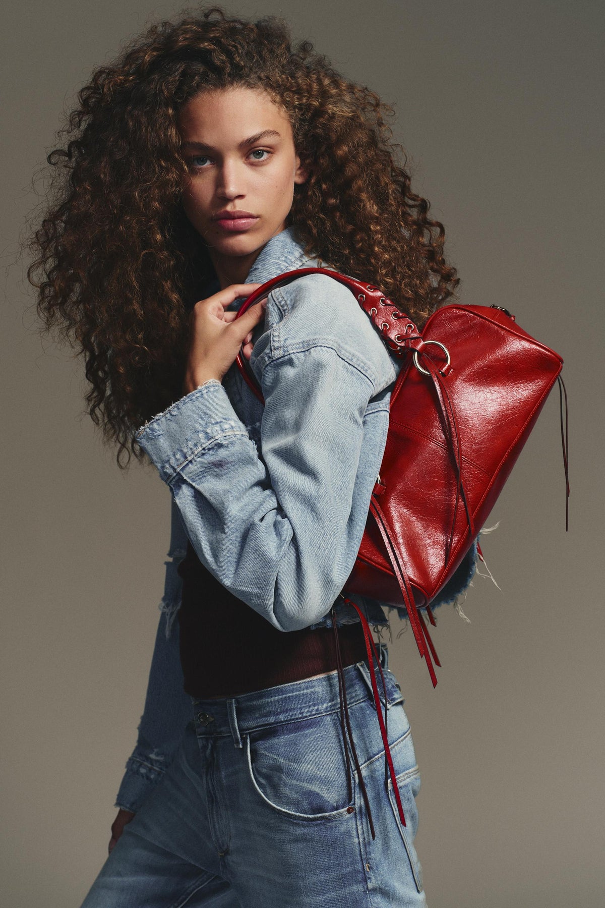 Crackled Effect Bowling Bag