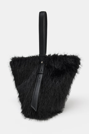 Faux fur bucket bag