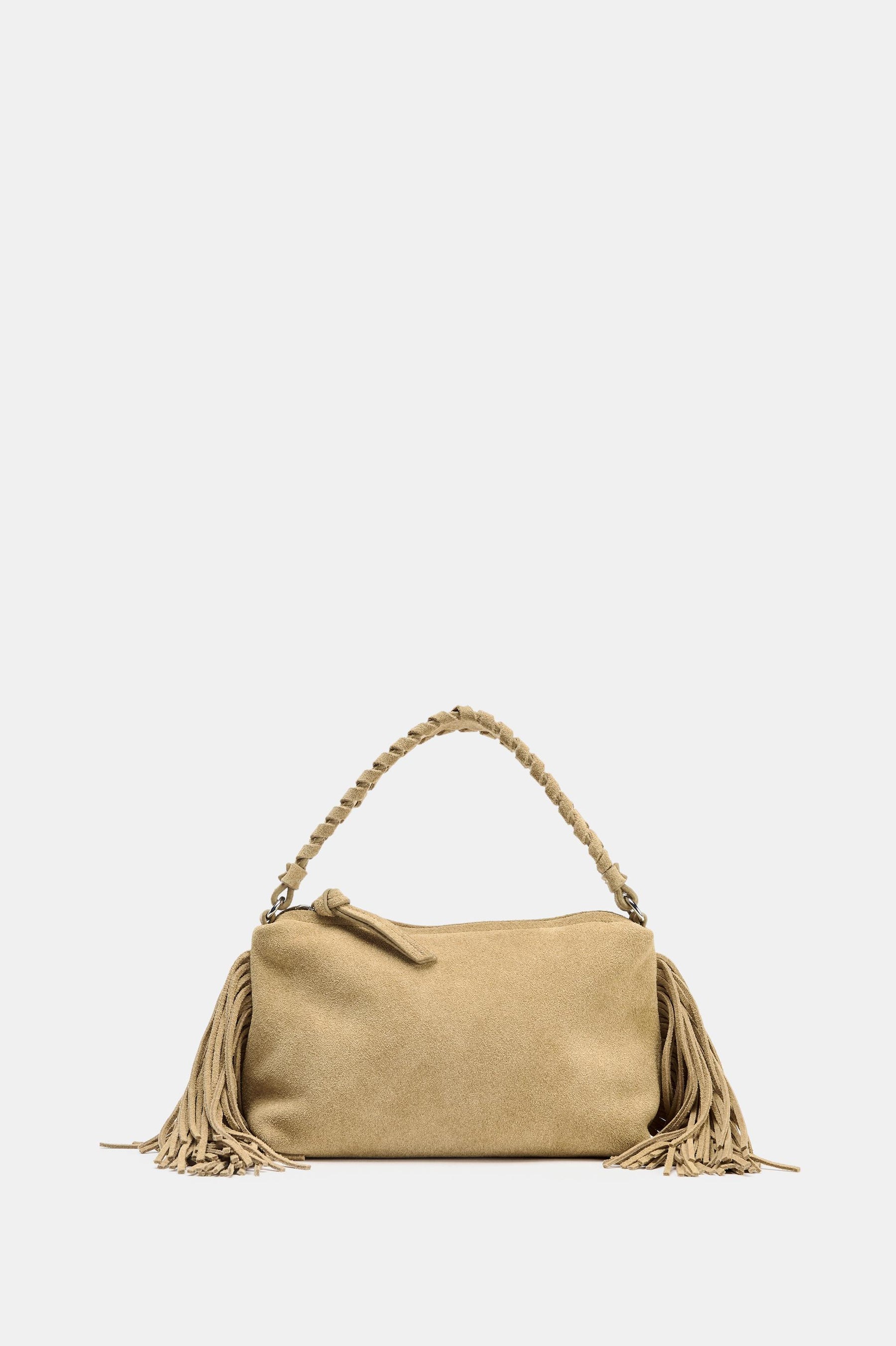 Suede Fringed Crossbody Bag