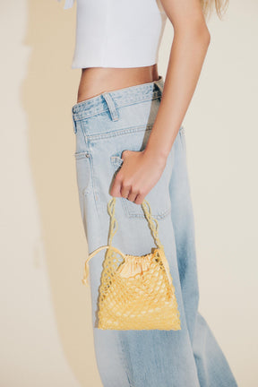 BEADED MINI BUCKET BAG