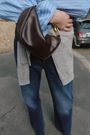 Metallic Handle Miniature Handbag